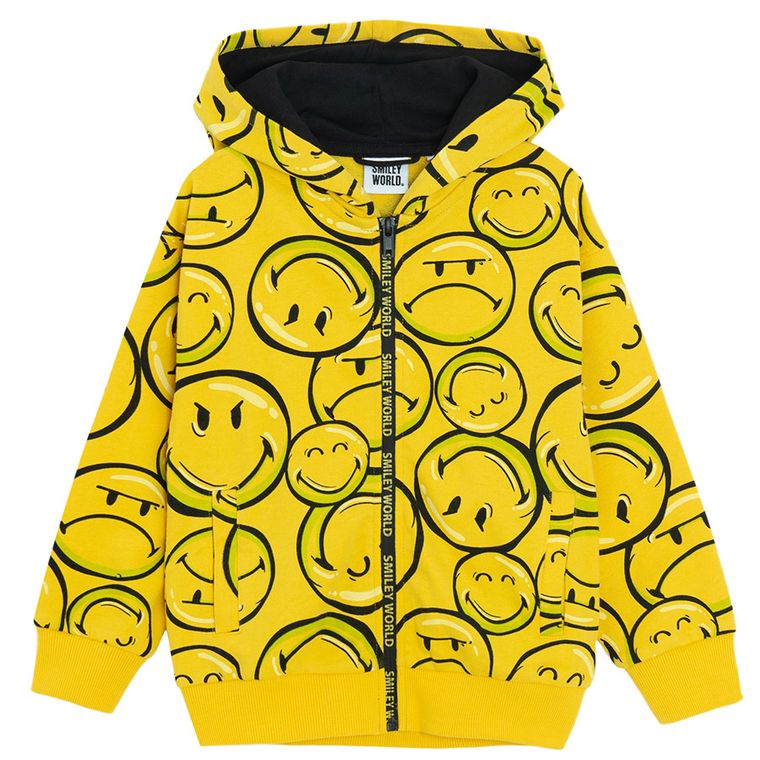 Cool Club, Bluza chłopięca z kapturem, rozpinana, żółta, SmileyWorld