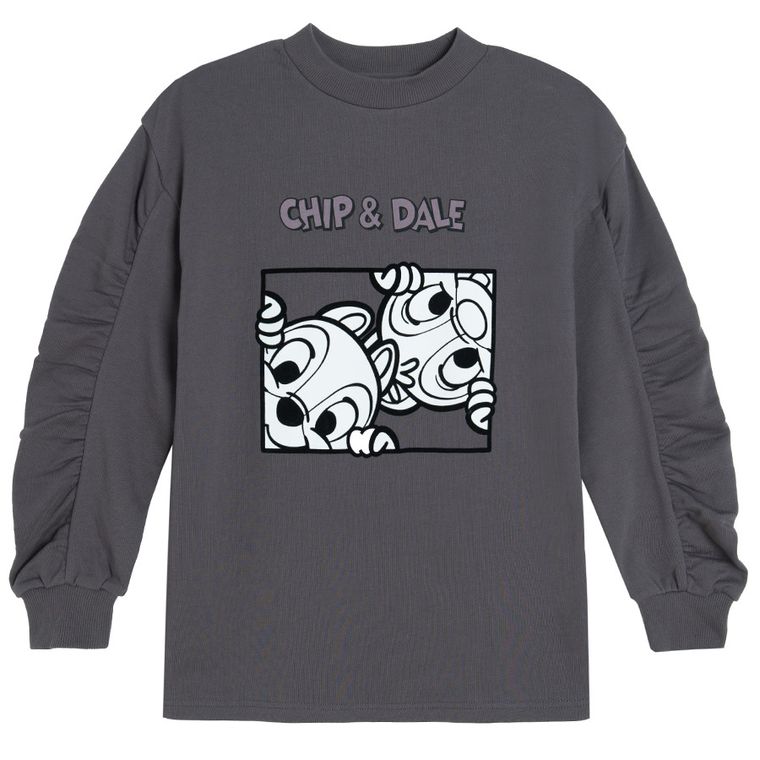 Cool Club, Bluza dziewczęca, grafitowa, Chip i Dale Brygada RR