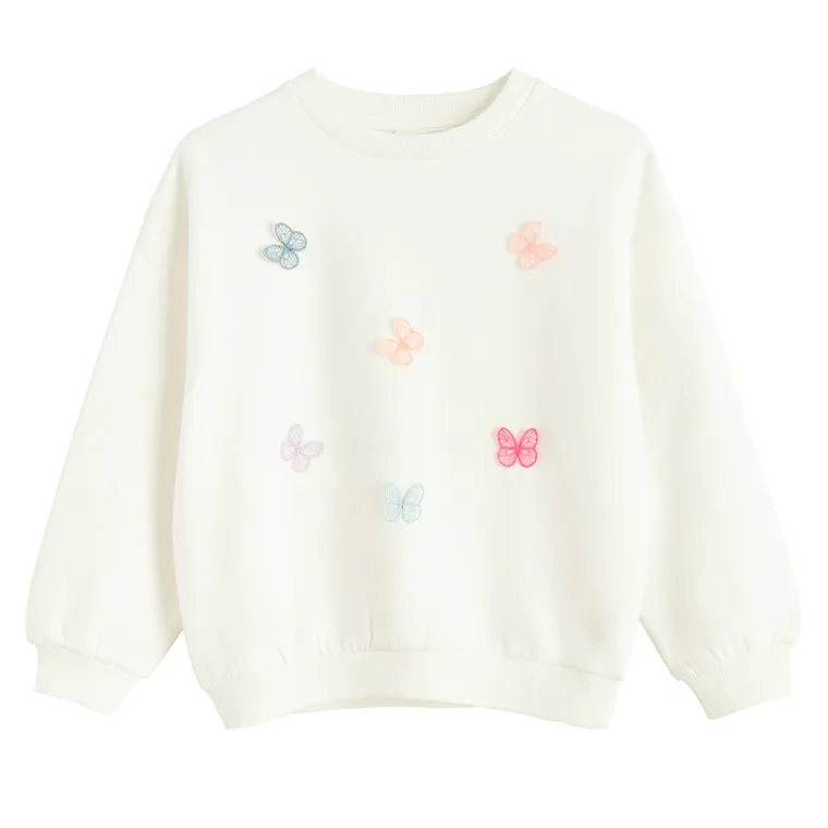 Cool Club, Bluza dziewczęca, ocieplana, biała