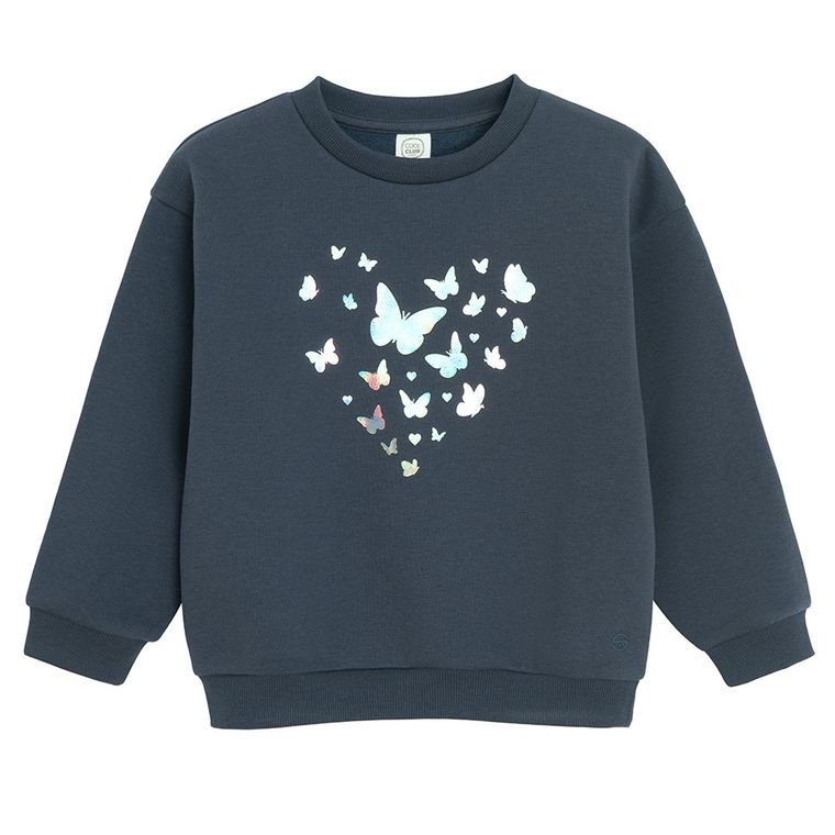 Cool Club, Bluza dziewczęca, ocieplana, granatowa