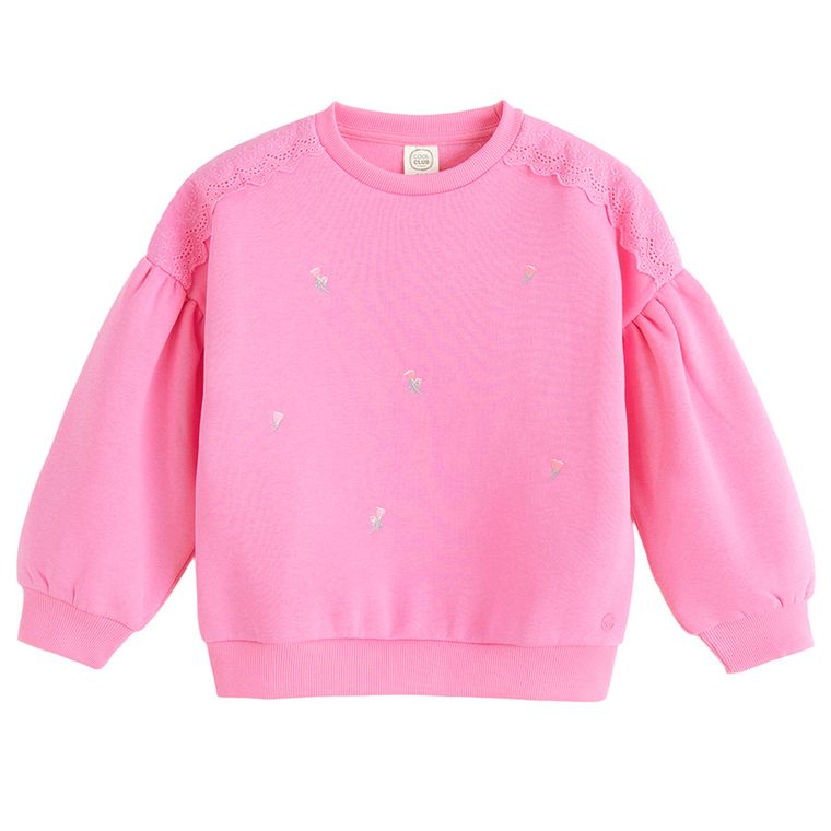 Cool Club, Bluza dziewczęca, ocieplana, różowa