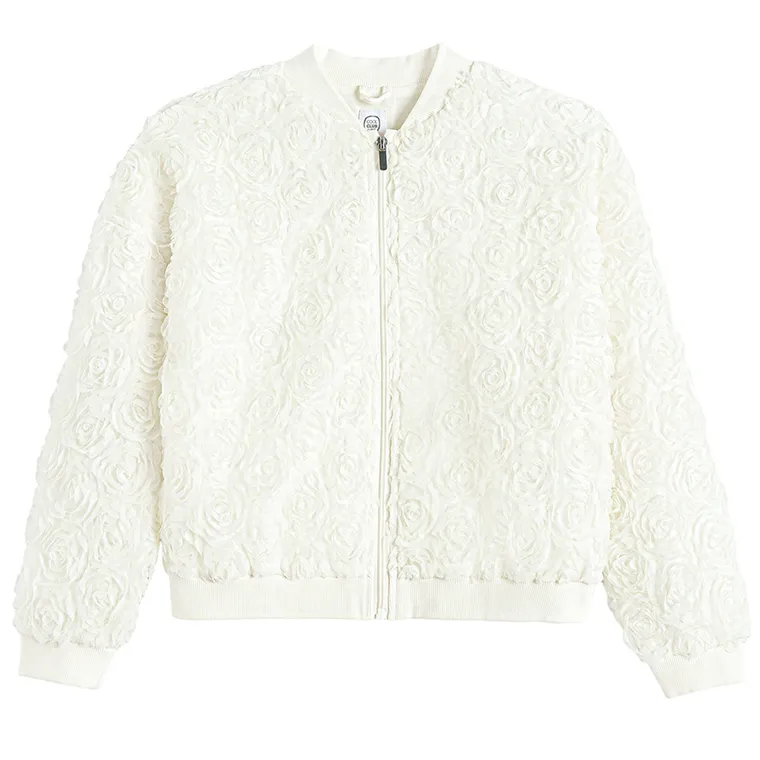 Cool Club, Bluza dziewczęca, rozpinana, biała