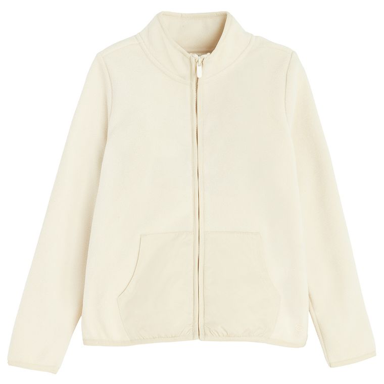 Cool Club, Bluza dziewczęca, rozpinana, polarowa, jasnobeżowa