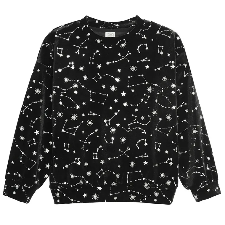 Cool Club, Bluza dziewczęca, welurowa, czarna