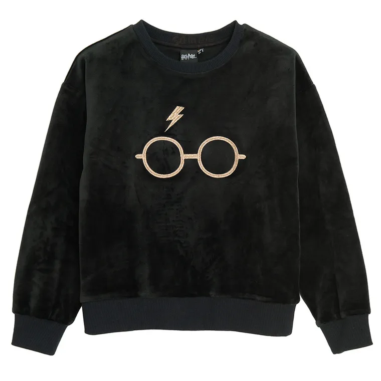 Cool Club, Bluza dziewczęca, welurowa, czarna, Harry Potter