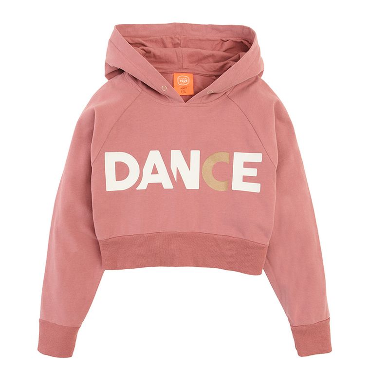 Cool Club, Bluza dziewczęca z kapturem, różowa, krótka, Dance