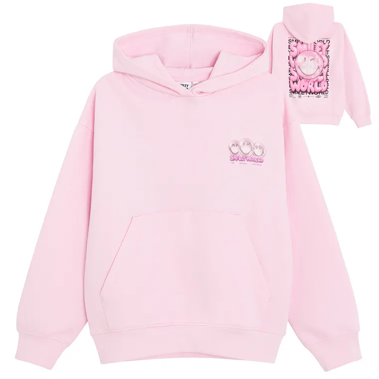 Cool Club, Bluza dziewczęca z kapturem, różowa, SmileyWorld
