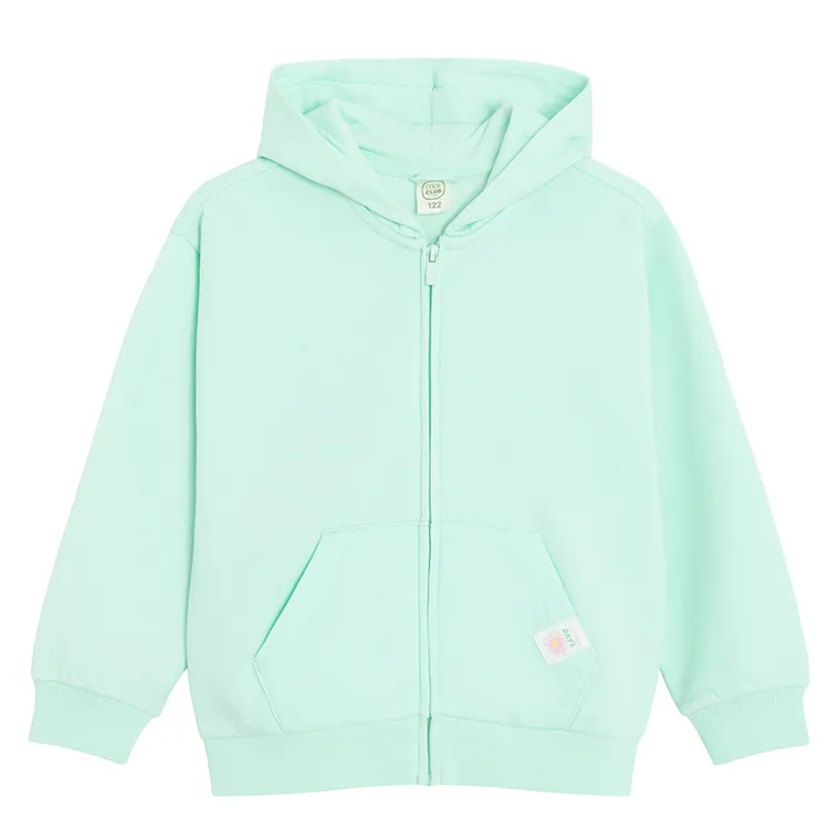 Cool Club, Bluza dziewczęca z kapturem, rozpinana, ocieplana, miętowa