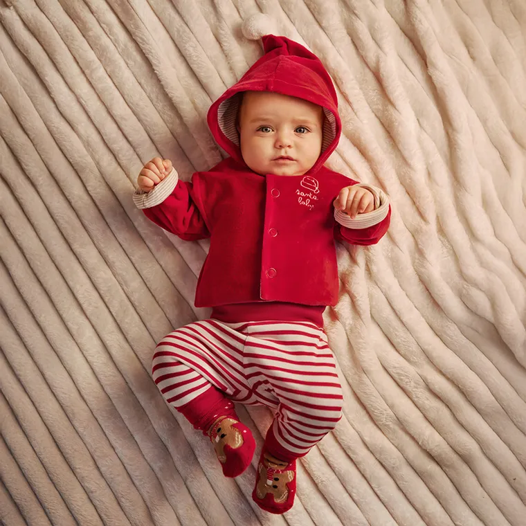 Cool Club, Bluza niemowlęca z kapturem, rozpinana, welurowa, czerwona