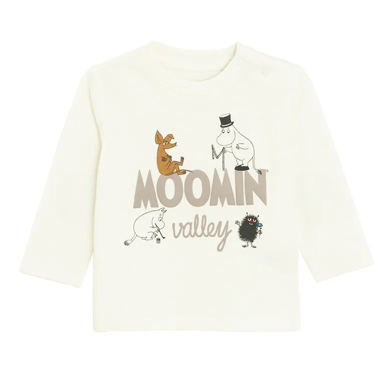 Cool Club, Bluzka chłopięca z długim rękawem, biała, Muminki