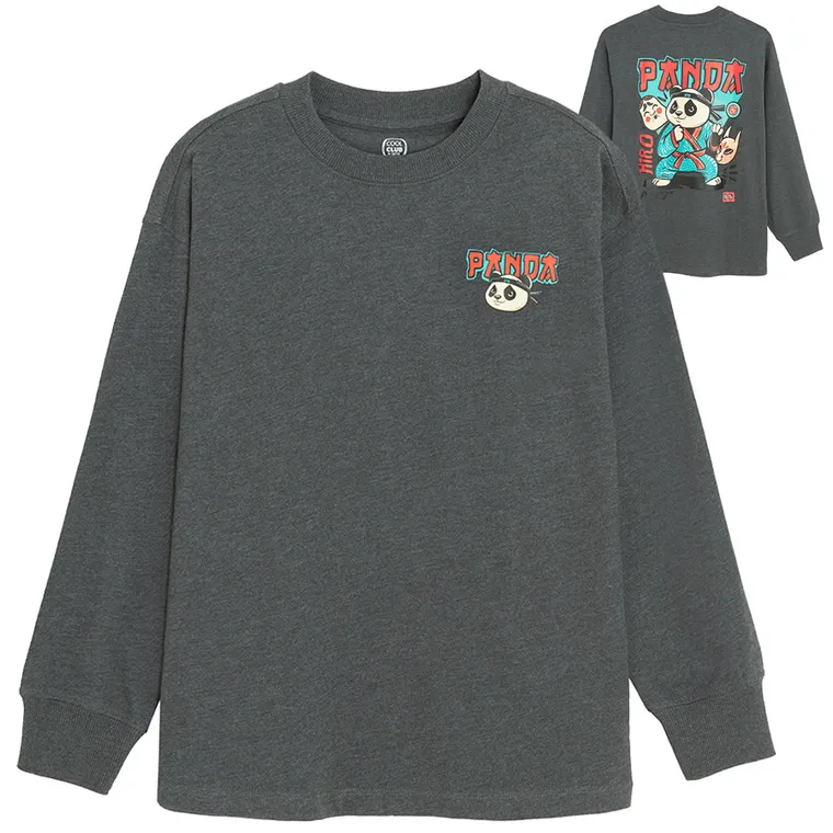 Cool Club, Bluzka chłopięca z długim rękawem, ciemnoszara