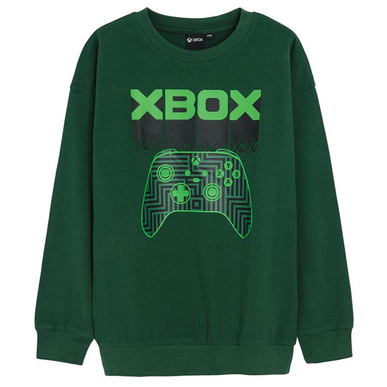 Cool Club, Bluzka chłopięca z długim rękawem, ciemnozielona, Xbox