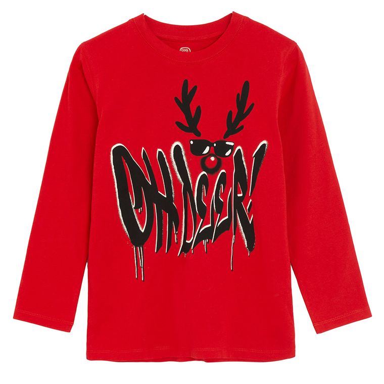 Cool Club, Bluzka chłopięca z długim rękawem, czerwona