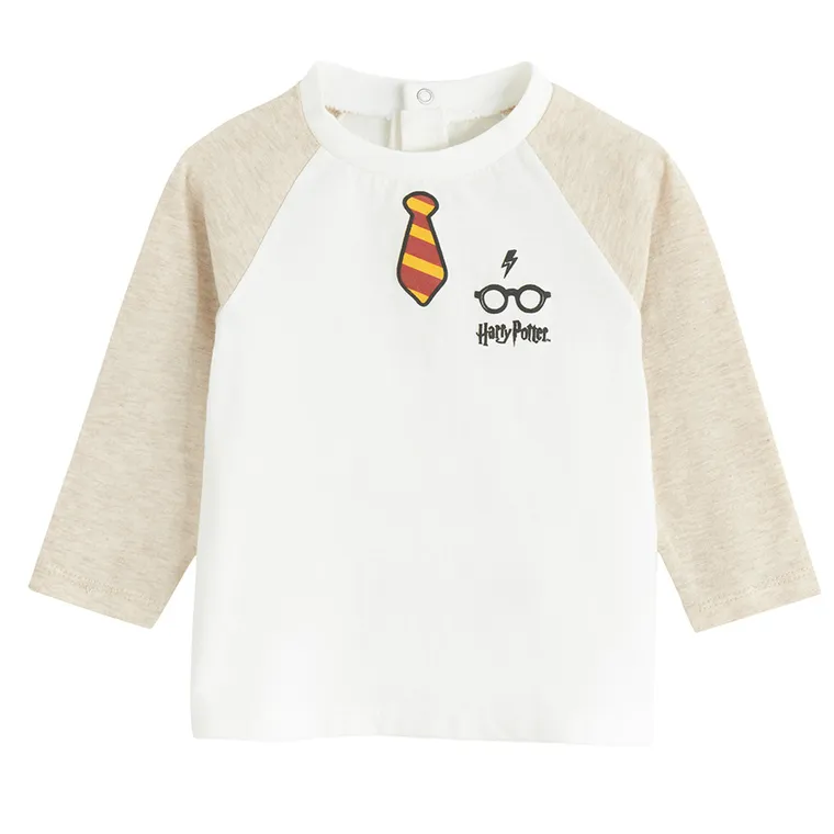 Cool Club, Bluzka chłopięca z długim rękawem, ecru, Harry Potter