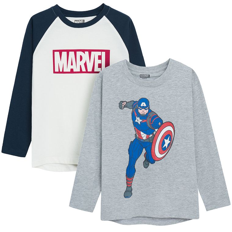 Cool Club, Bluzka chłopięca z długim rękawem, mix, Marvel Super Heroes, zestaw, 2 szt.