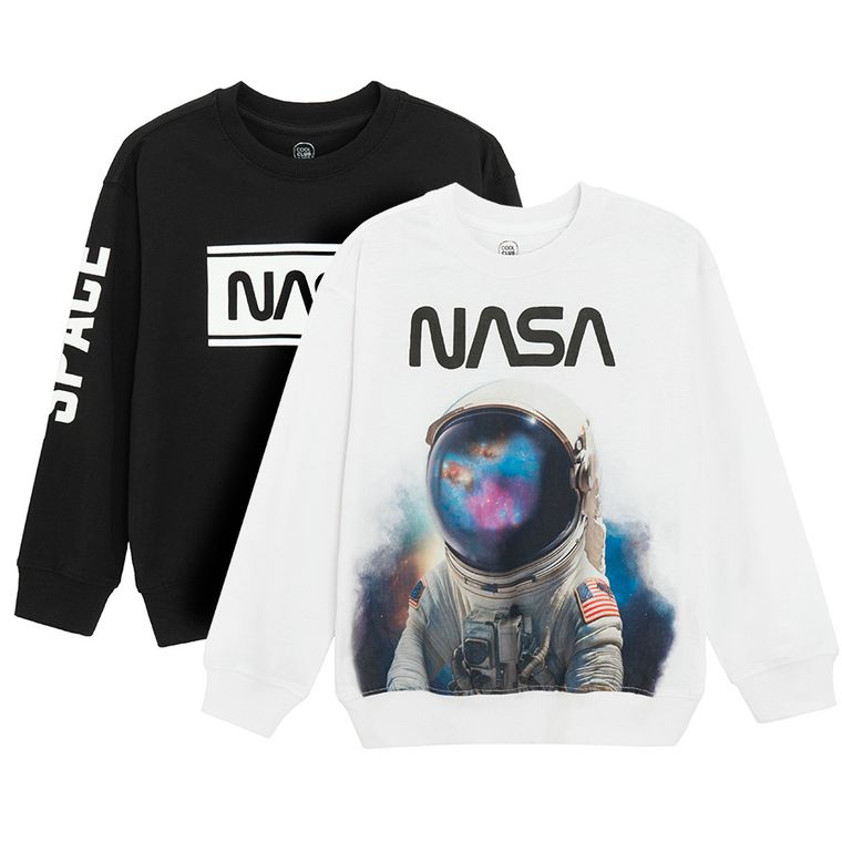 Cool Club, Bluzka chłopięca z długim rękawem, mix, NASA, zestaw, 2 szt.