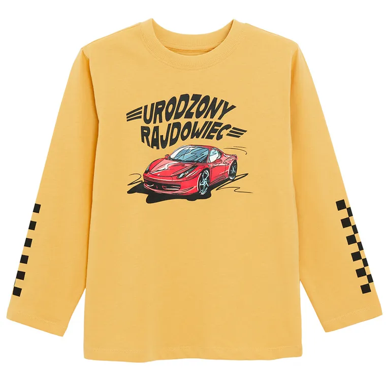 Cool Club, Bluzka chłopięca z długim rękawem, musztardowa