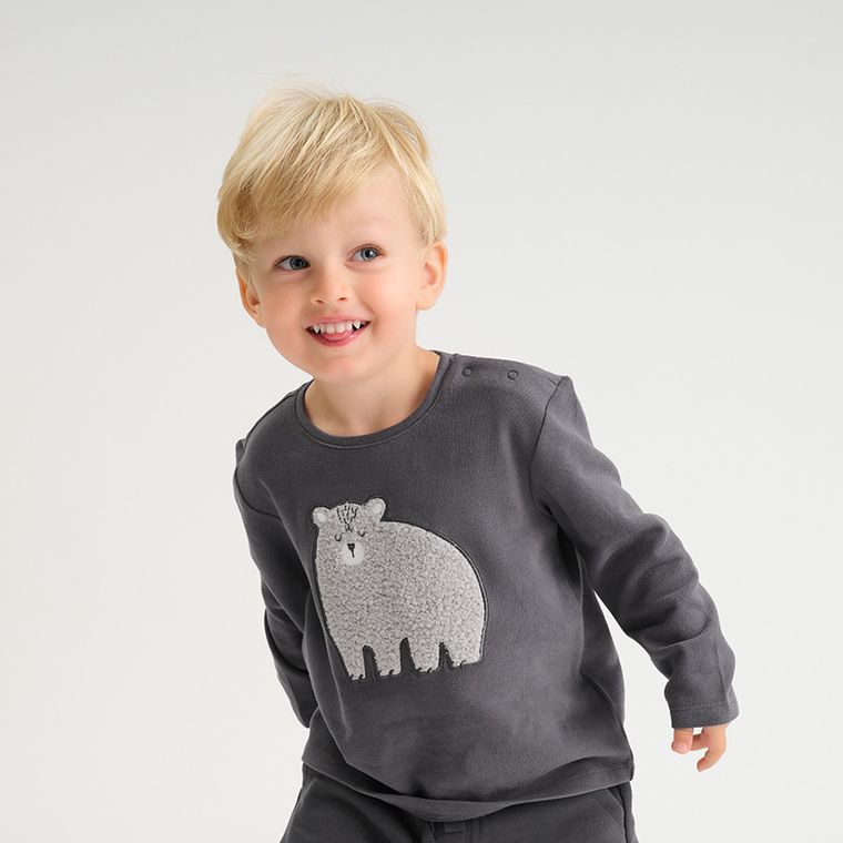 Cool Club, Bluzka chłopięca z długim rękawem, szara