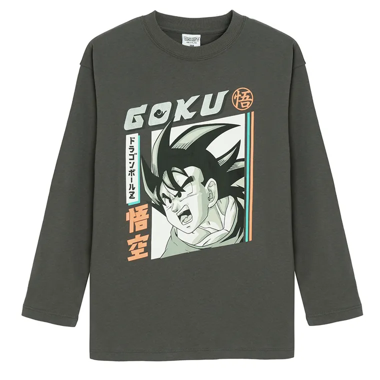Cool Club, Bluzka chłopięca z długim rękawem, szara, Dragon Ball