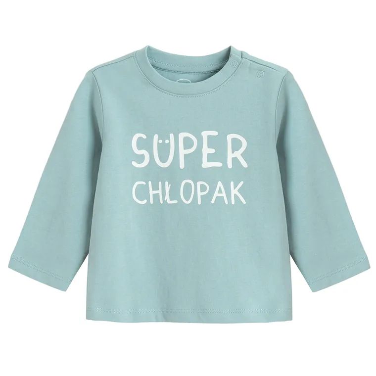 Cool Club, Bluzka chłopięca z długim rękawem, turkusowa