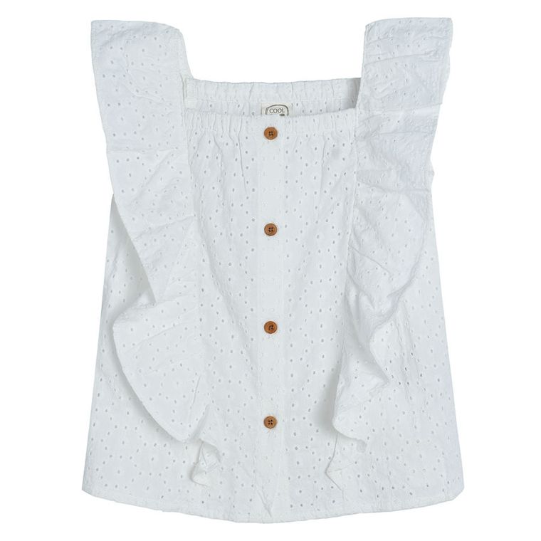 Cool Club, Bluzka dziewczęca bez rękawów, biała