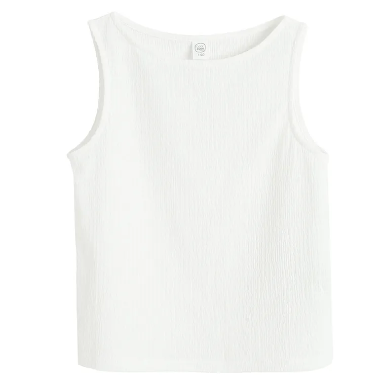 Cool Club, Bluzka dziewczęca bez rękawów, biała