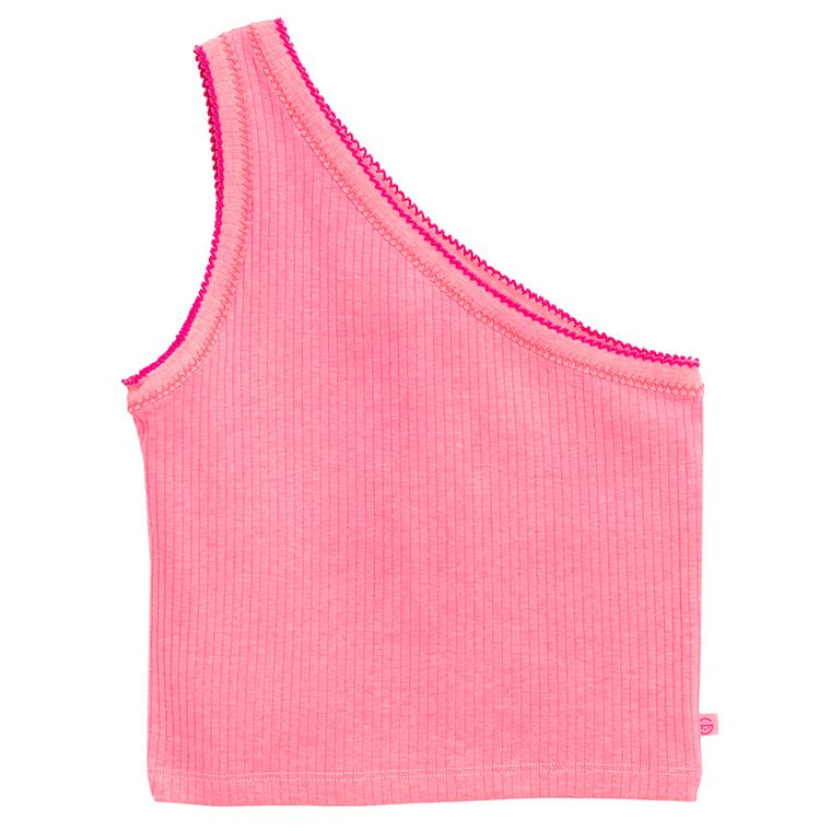 Cool Club, Bluzka dziewczęca bez rękawów, prążkowana, różowa