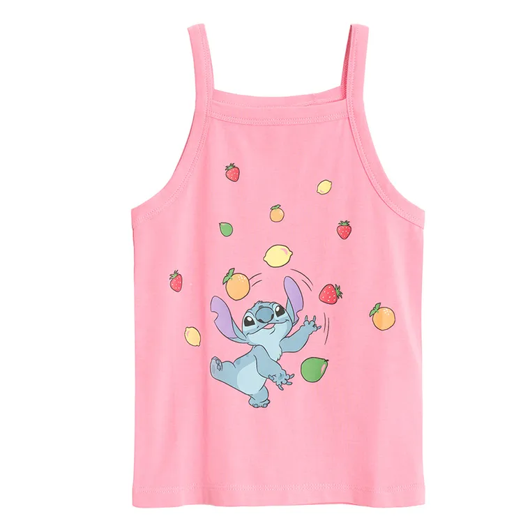 Cool Club, Bluzka dziewczęca na ramiączka, różowa, Lilo i Stitch