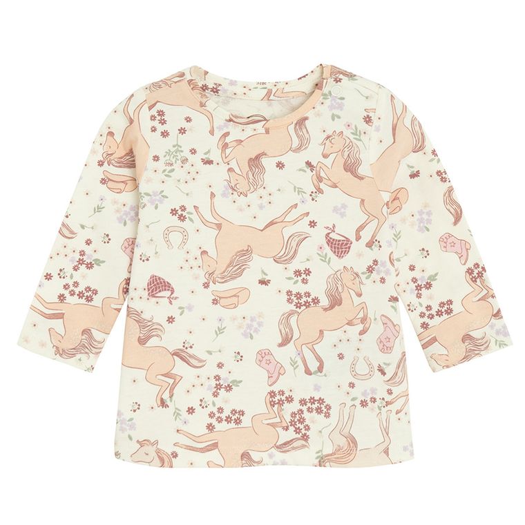 Cool Club, Bluzka dziewczęca z długim rękawem, biała