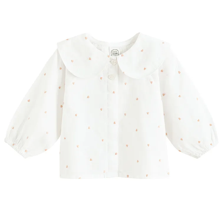 Cool Club, Bluzka dziewczęca z długim rękawem, biała