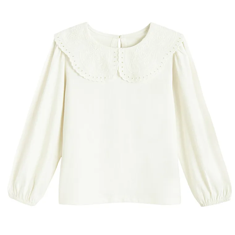 Cool Club, Bluzka dziewczęca z długim rękawem, biała