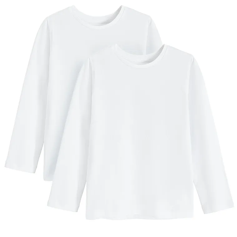 Cool Club, Bluzka dziewczęca z długim rękawem, biała, zestaw, 2 szt.