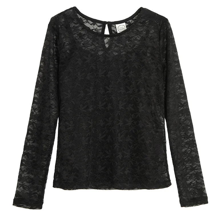 Cool Club, Bluzka dziewczęca z długim rękawem, czarna