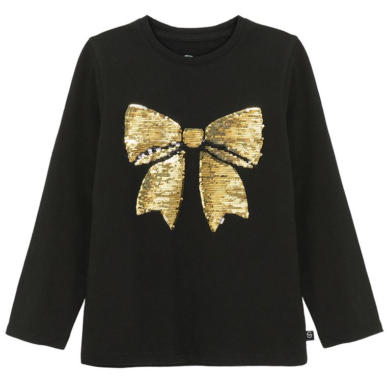 Cool Club, Bluzka dziewczęca z długim rękawem, czarna