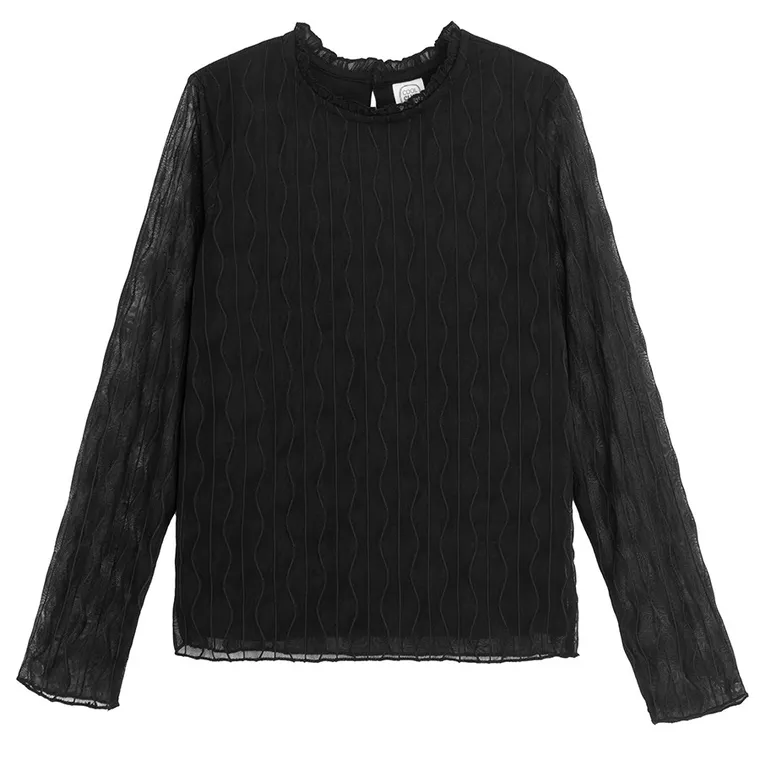 Cool Club, Bluzka dziewczęca z długim rękawem, czarna