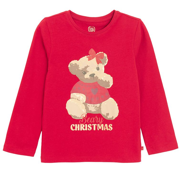 Cool Club, Bluzka dziewczęca z długim rękawem, czerwona