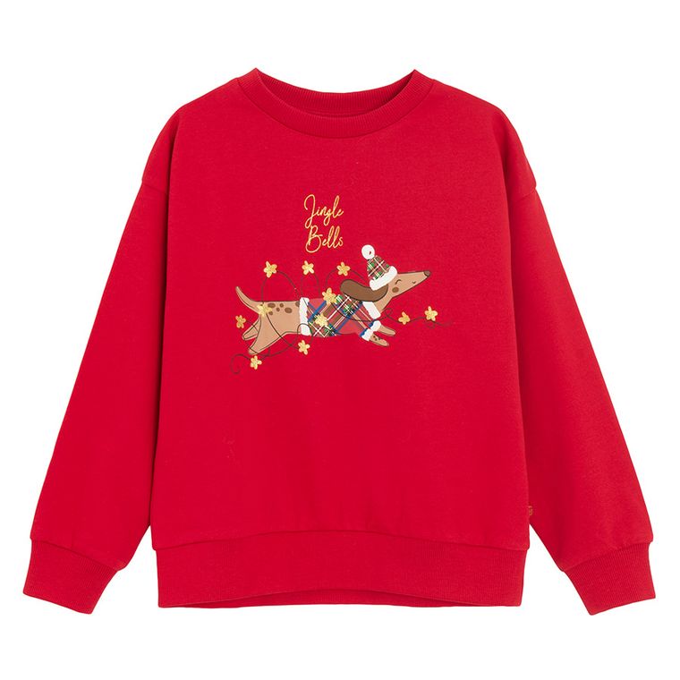 Cool Club, Bluzka dziewczęca z długim rękawem, czerwona