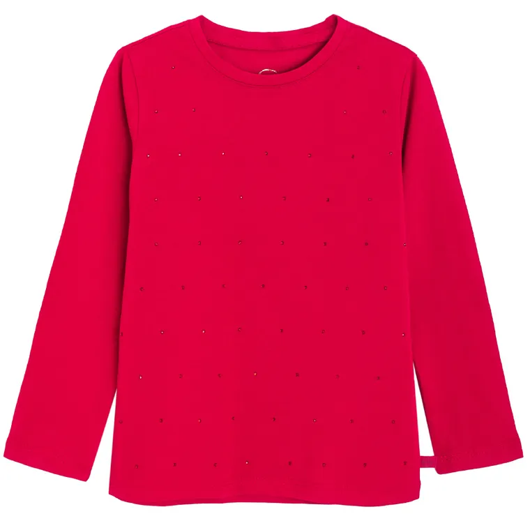 Cool Club, Bluzka dziewczęca z długim rękawem, czerwona
