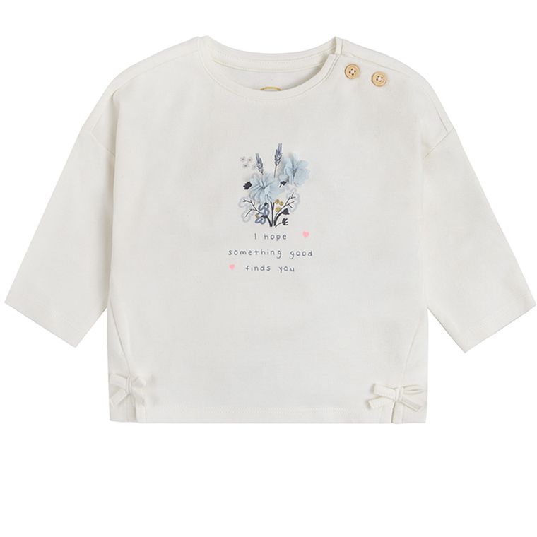 Cool Club, Bluzka dziewczęca z długim rękawem, ecru