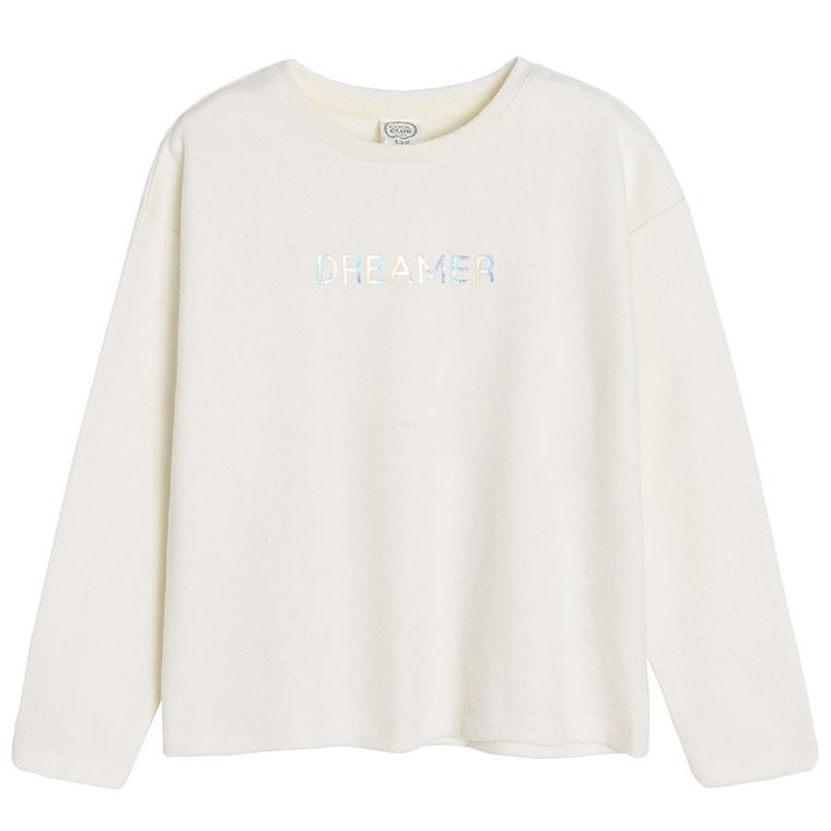 Cool Club, Bluzka dziewczęca z długim rękawem, ecru