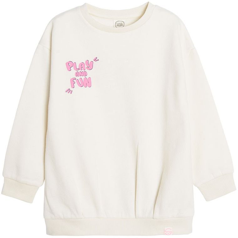 Cool Club, Bluzka dziewczęca z długim rękawem, ecru