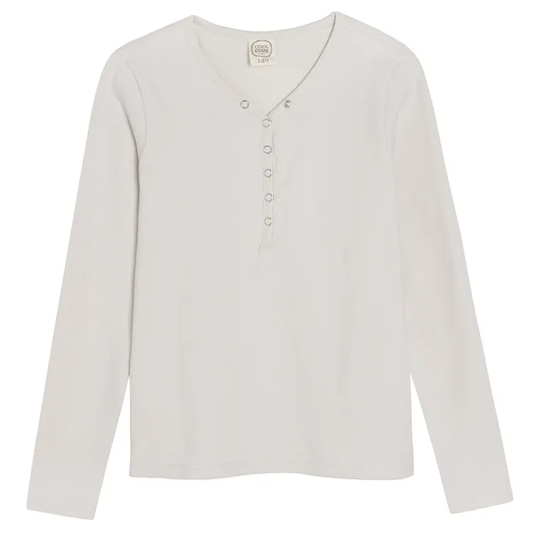 Cool Club, Bluzka dziewczęca z długim rękawem, ecru