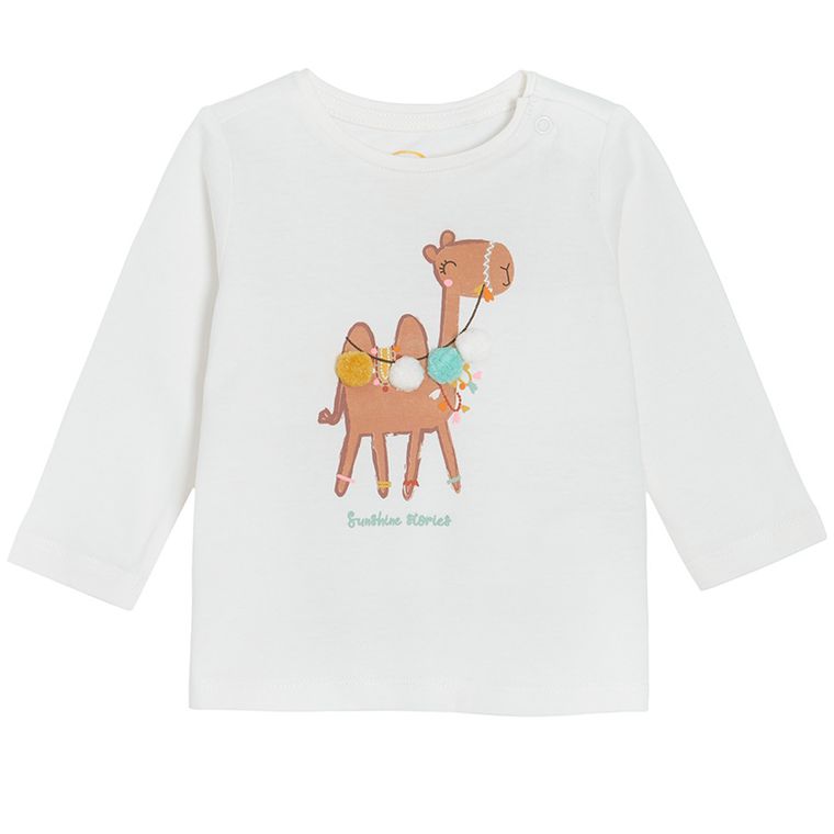 Cool Club, Bluzka dziewczęca z długim rękawem, ecru