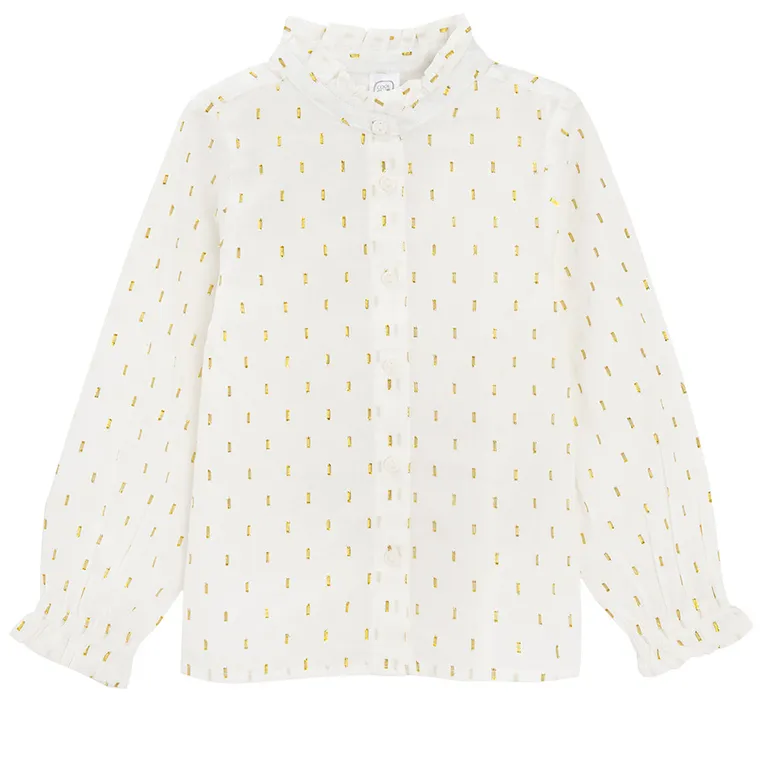 Cool Club, Bluzka dziewczęca z długim rękawem, ecru