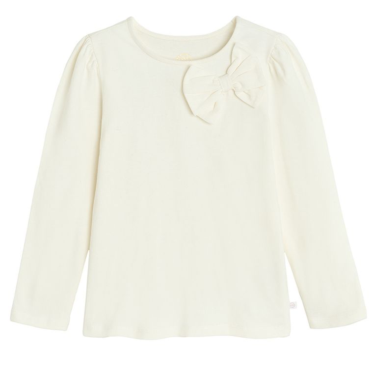 Cool Club, Bluzka dziewczęca z długim rękawem, ecru