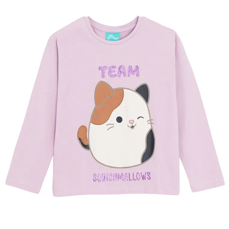 Cool Club, Bluzka dziewczęca z długim rękawem, fioletowa, Squishmallows