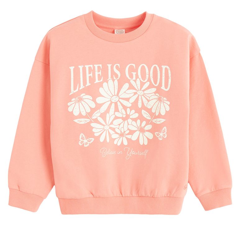 Cool Club, Bluzka dziewczęca z długim rękawem, pomarańczowa