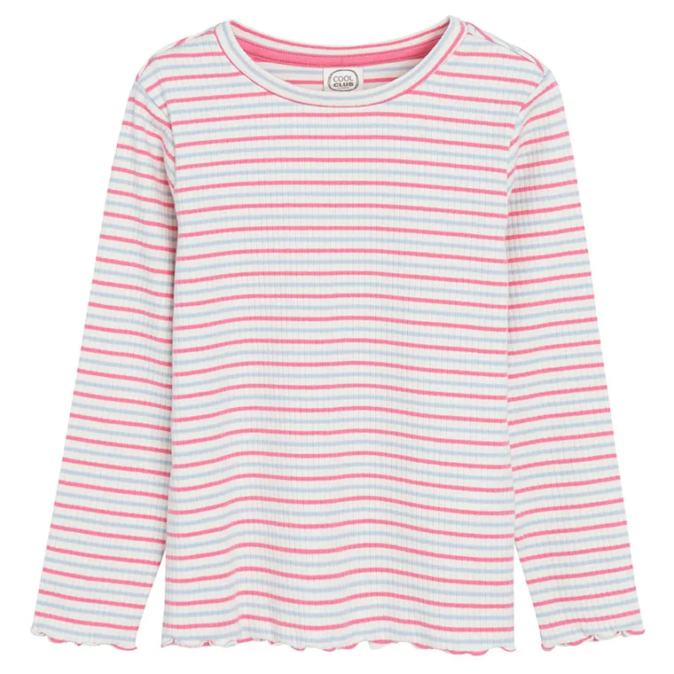 Cool Club, Bluzka dziewczęca z długim rękawem, prążkowana, mix