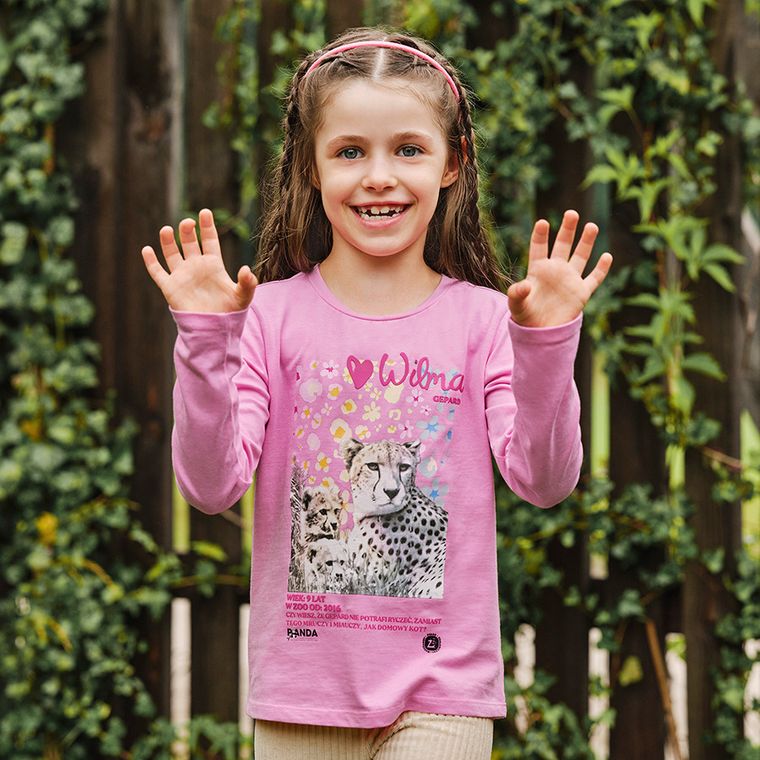 Cool Club, Bluzka dziewczęca z długim rękawem, różowa