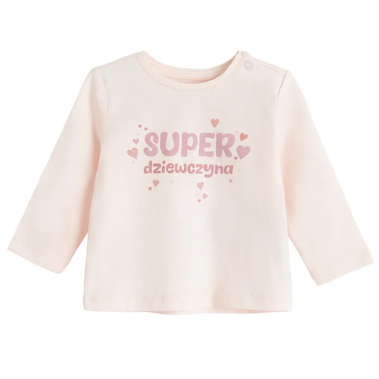 Cool Club, Bluzka dziewczęca z długim rękawem, różowa